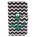 Anchor Pattern PU Leather Full Body Case with Stand and Card Slot and Money Holder for Samsung Galaxy  Core I8262
