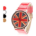 Women's UK Flag Pattern PU Band Quartz Analog Wrist Watch (Assorted Colors)