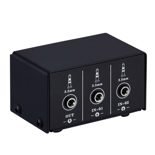 LINEPAUDIO Audio Switcher RCA 2 in 1 Out / 1 in 2 Out A / B Switch Boîte de répartition audio stéréo sans distorsion Prise RCA pour basculer entre les haut-parleurs d'ordinateur et les écouteurs
