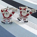 Fashion 1.8cm Men's Silver Copper Santa Claus Cufflinks (Silver)(1 pair)