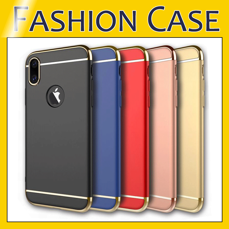 3 in 1 Matte Frosted Electroplating Case Hard PC Back Cover Cases For iPhone X 8 7 6 6S PLus Samsung S8 S9 Plus Huawei P10 P20 lite Plus