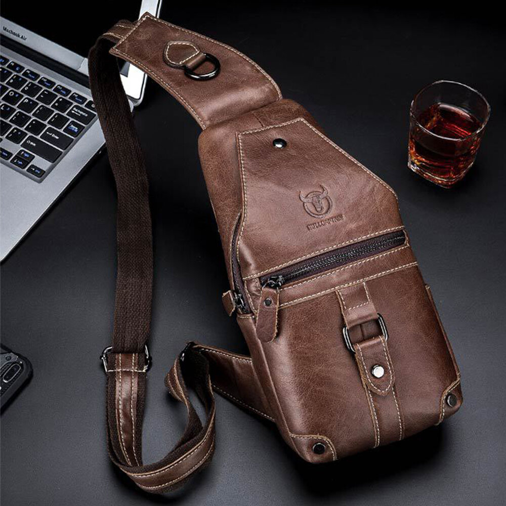 Bullcaptain Genuine Leather Casual Chest Bag
