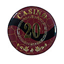 20 Gold Blocking Rounded Mahjong Chip with Anti-fake Sign
