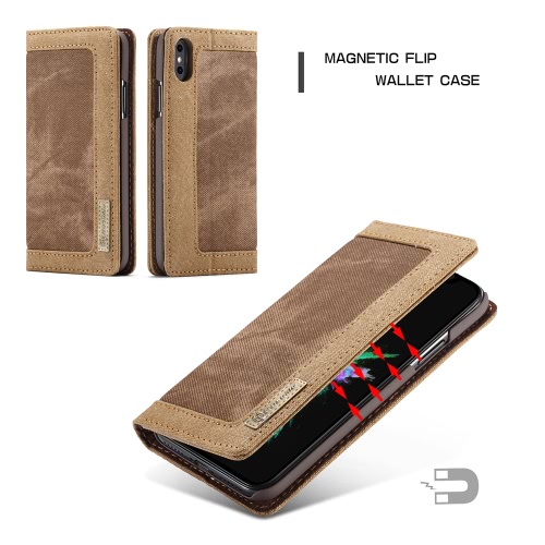 CaseMe Multi-function Phone Case Cover PU Leather Protective Shell Wallet Phone Case Flip Holster Carrying Case Card Holder for iPhone X