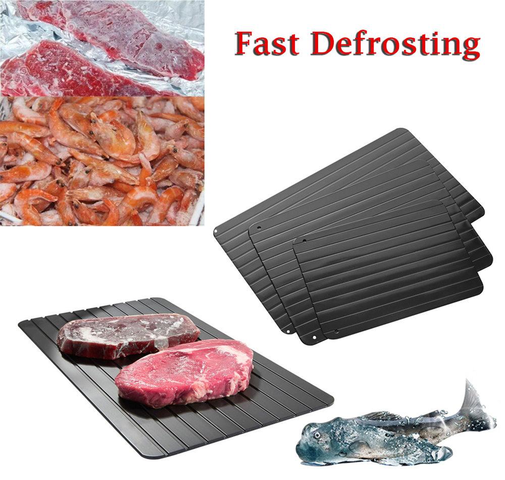 1Pc S/M/L Magic Metal Plate Defrosting Tray Safe Fast Thawing Frozen Meat Defrost Kitchen Tool DDA136