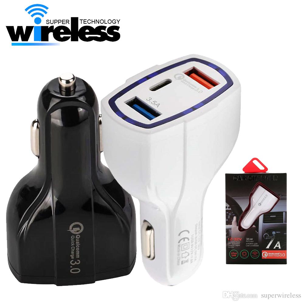 Quick Charge 3.0 Car Charger 5V 3.5A QC3.0 Fast Charging Car-charger Dual USB Car Mobile Phone Charger For SAMSUNG