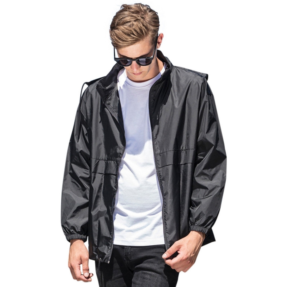 Cotton Addict Mens Nylon Hooded Sports Windbreaker Jacket 2XL - Chest 45' (114.3cm)