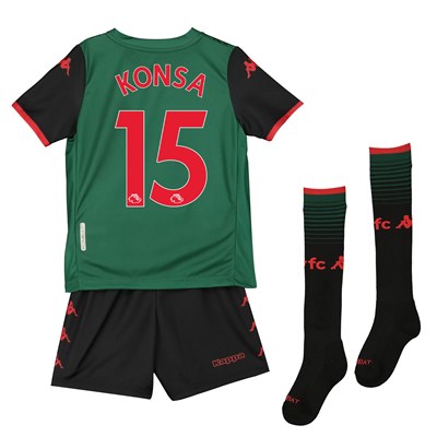 Aston Villa Third Minikit 2019-20 with Konsa 15 printing