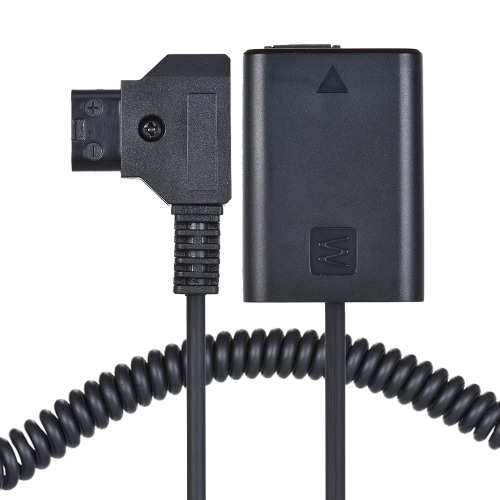 Andoer V-mount / Anton Bauer D-Tap to NP-FW50 DC Coupler Power Dummy Battery Adapter Coiled Cable for Sony a7 a7ii a7s a7r a7sii a7rii a6500 a6300 a6000 a5000 a5100 nex-5 nxx-7 Camera