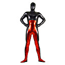 style de super-héros noiramp;rouge spandex lycra corps plein costume unisexe Zentai