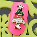 10pcs c-36 nouveau design argenté 3d coloré plein de style arbre de Noël art alliage de décoration des ongles manucure bricolage