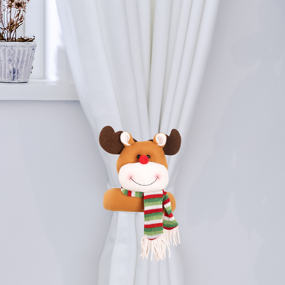 Christmas Cartoon Santa Claus Elk Curtain Buckle Decor