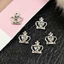 10pcs Glitter Rhinestone Crown Design 3D Alloy Nail Art Decoration