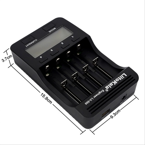 LiitoKala Lii-500 Intelligent Battery Charger Smart Charger w/ 4 Battery Slots LCD Display for Ni-MH Ni-Cd Li-ion Rechargeable Batteries EU Plug