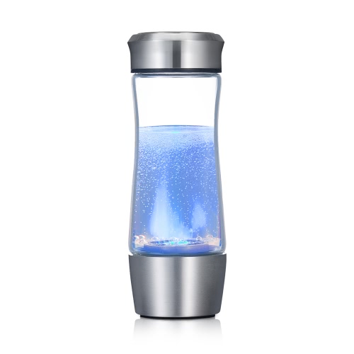350ml grande capacité riche en hydrogène bouteille d'eau de haute qualité transparent verre d'eau avec couvercle Portable sans BPA haut de gamme d'affaires de Nice Coupe du verre d'eau avec brosse de nettoyage