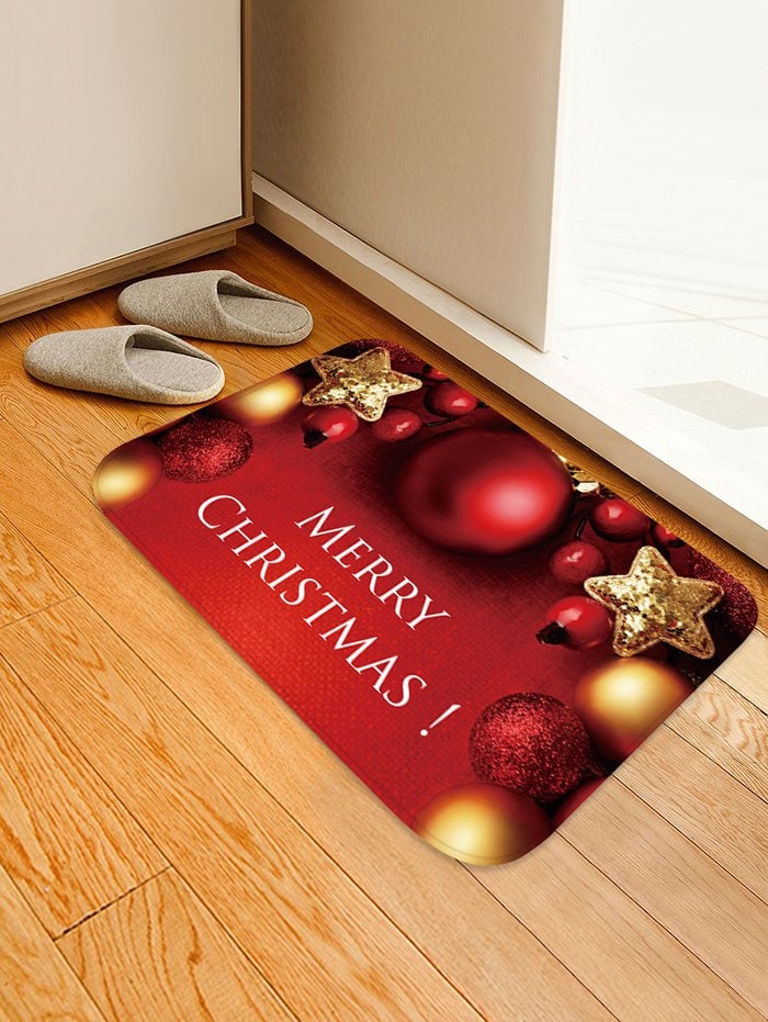 Christmas Star Bells Pattern Water Absorption Area Rug