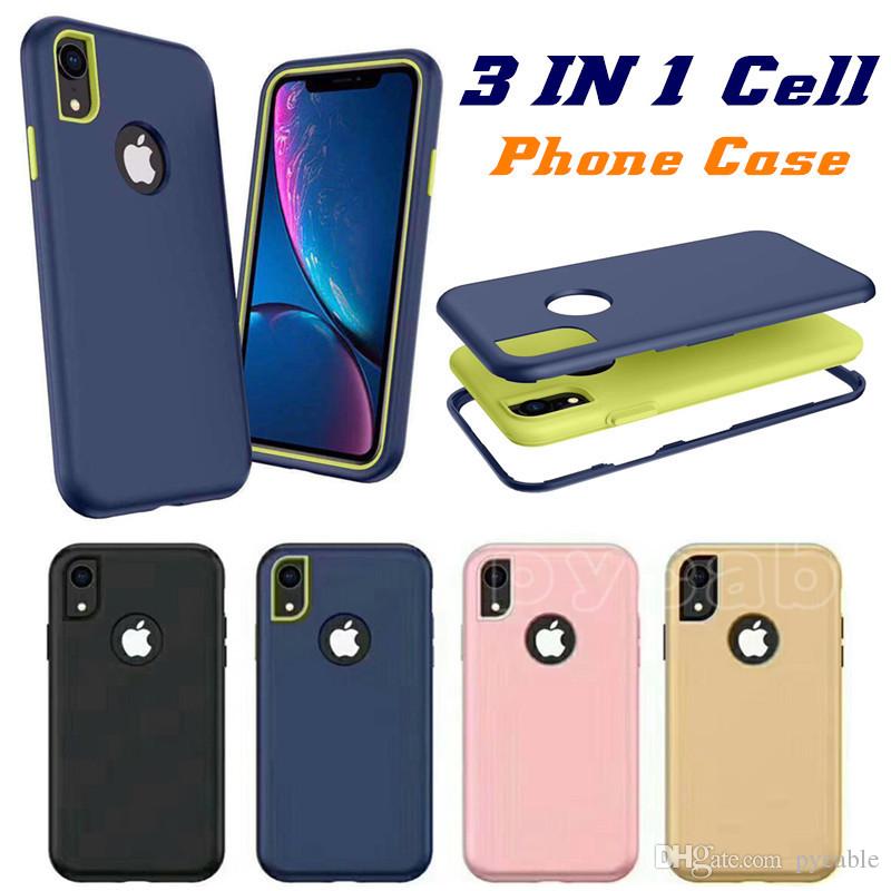 For Iphone 11 Phone Case 3 in 1 Armor Cover For Samsung Note 10 Pro S10 A20E A70 A2 Core Mote E6 Plus G7 Power HUAWEI P30 Iphone XS MAX XR 8