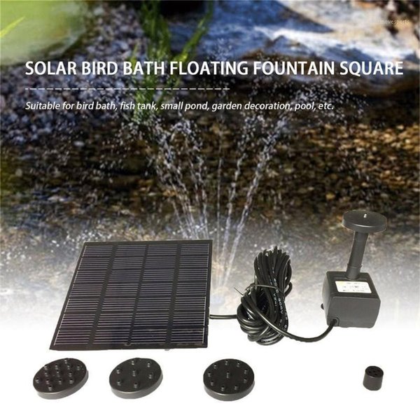 Watering Equipments Fashion Square Shape Solar Panel Water Pump Kit Fountain Pool Garden Pond Submersible Bird Bath Tank Set Drop1