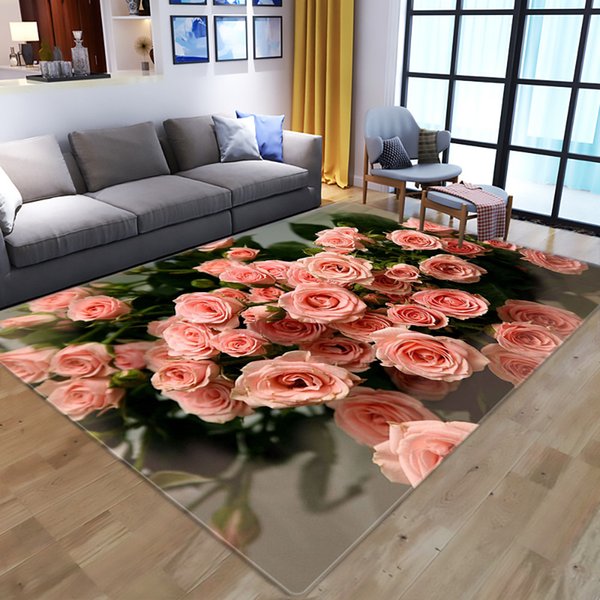 2021 3D Flowers Printing Carpet Child Rug Kids Room Play Area Rugs Hallway Floor Mat Home Decor Large Carpets for Living Room