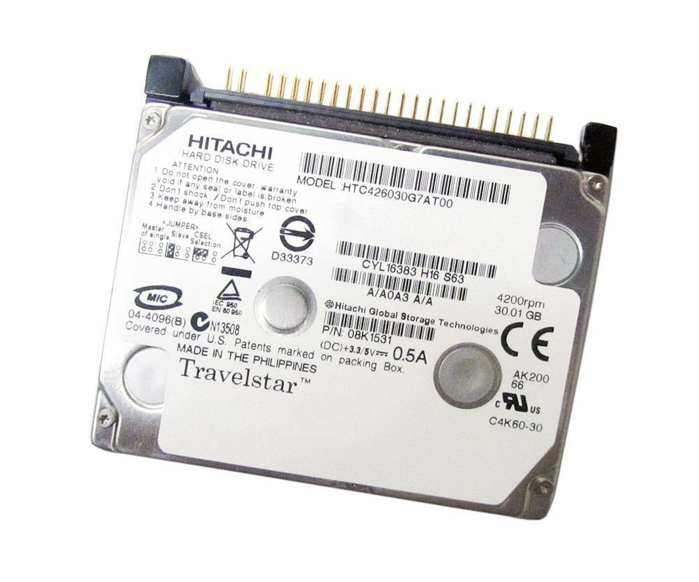 Hitachi Travelstar - C4K60 HTC426040G9AT00 - 40GB 40 GB IBM 1,8