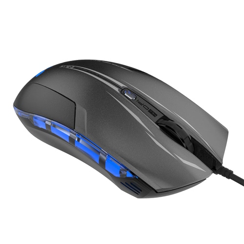 E-3LUE 2400DPI Computer Gaming Mouse USB Wired Optical High Precision LED Light 6 Buttons EMS109 Ergonomic Game Mice