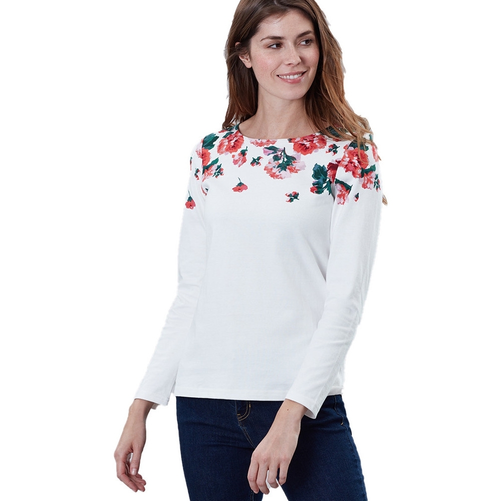 Joules Womens Harbour Printed Long Sleeve Relaxed Fit Top UK 20- Bust 47' (120cm)