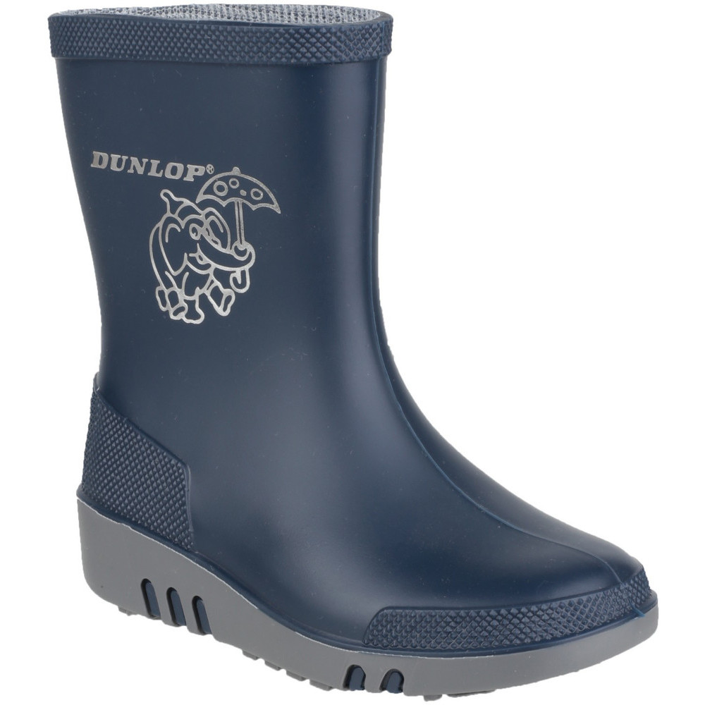 Dunlop Boys Mini Elephant Waterproof PVC Welly Wellington Boots UK Size 10 (EU 28) Toddler