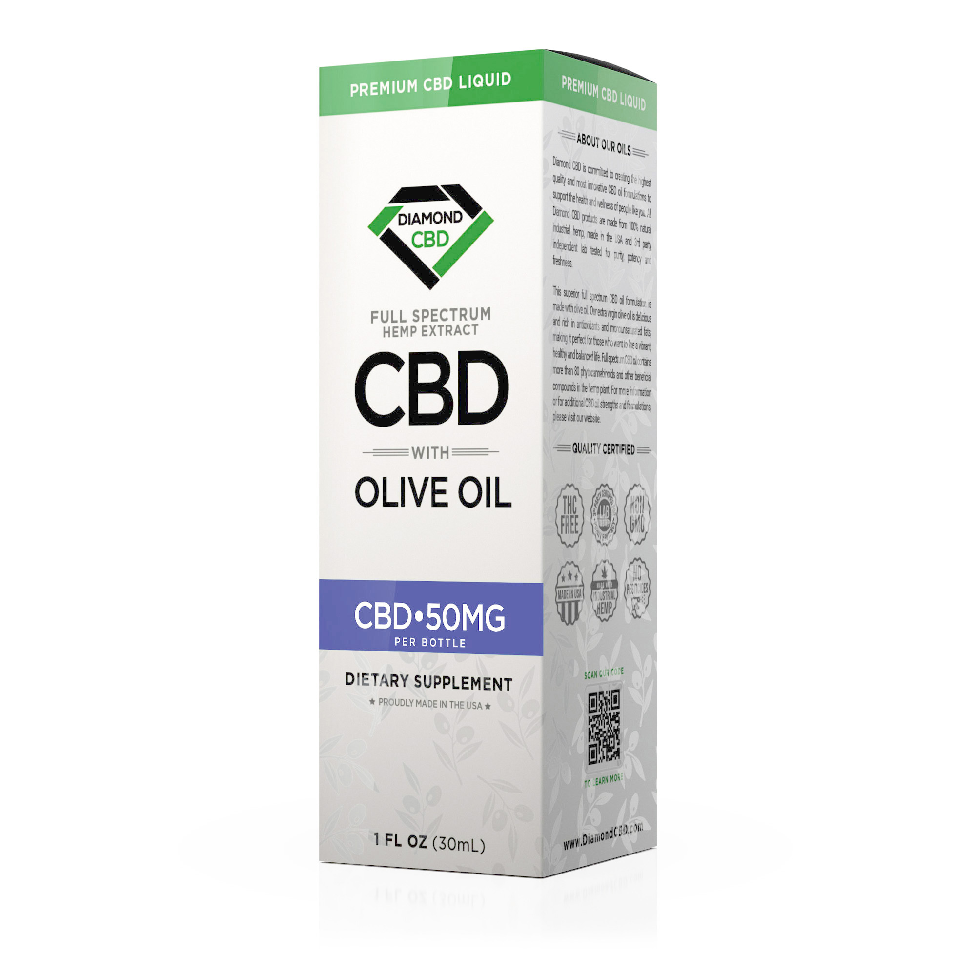 Diamond CBD Full Spectrum Olive Oil - 50mg (30ml)