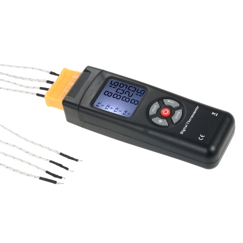 4-Kanal K-Typ Digital LCD Thermometer Thermoelement Sensor -50 ~ 1350 ° C / -58 ~ 2462 ° F Daten halten Funktion