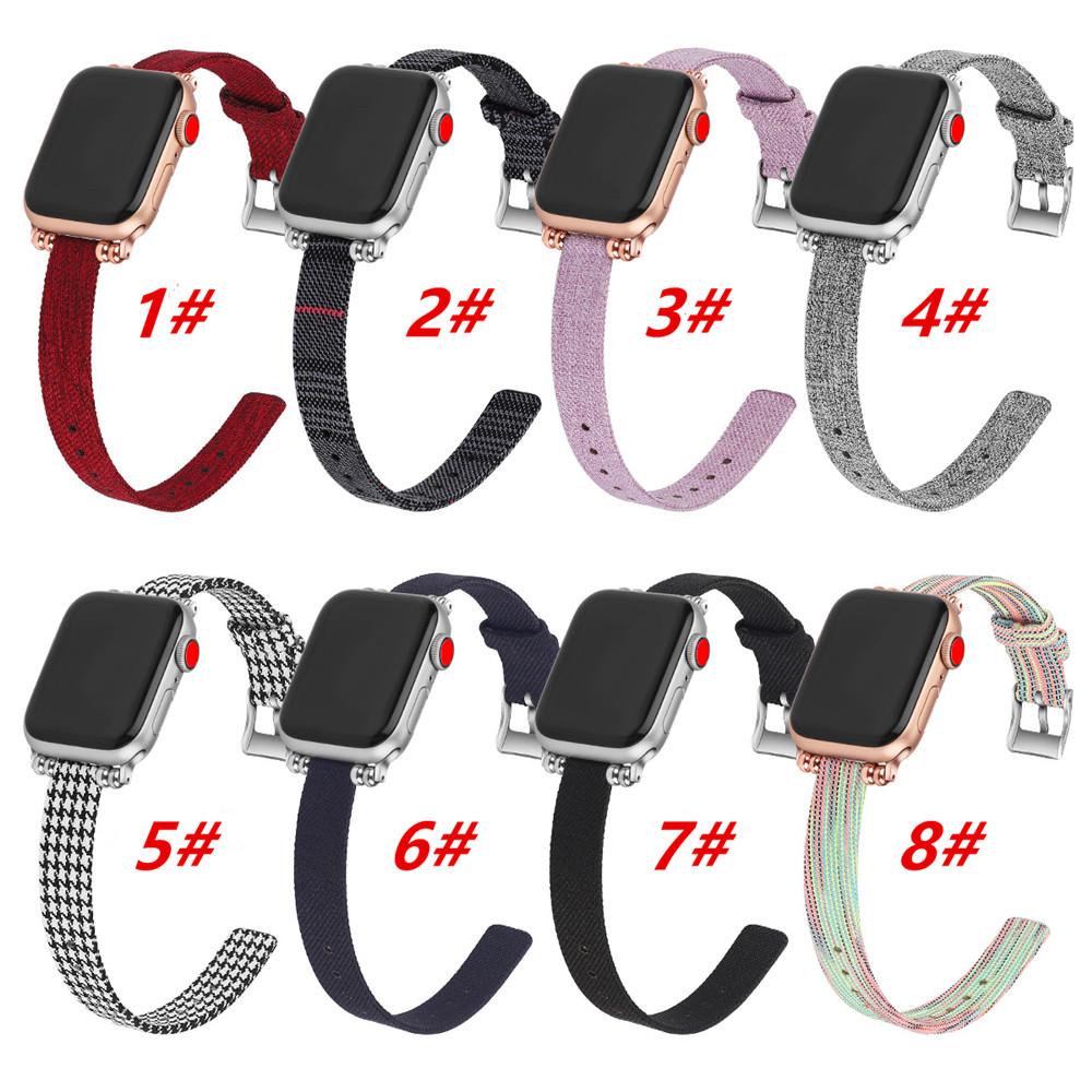 Woven Nylon Canvas Watchband for Apple Watch Series 5 4 3 2 1 38mm 42mm Jewelry Strap Bracelet Band For iwatch 40mm 44mm