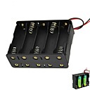 DIY 15V 10-Slot  10 x AA Battery Double Deck  Back to Back Holder Case Box with Leads