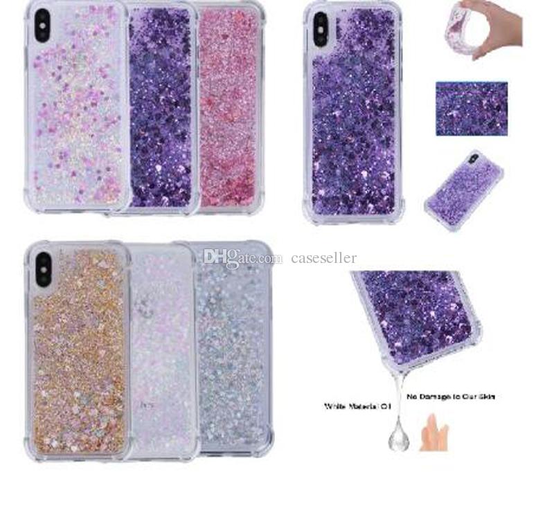 Dynamic Liquid Glitter Crystal Clear Quicksand Star Shockproof solf TPU case for iphone X 8G 7G 6S PLUS 5S SE 5C Samsung S8 PLUS S7 EDGE