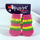 Rayures Mode chaussettes de coton avec antidérapant pour Animaux Chiens et chats