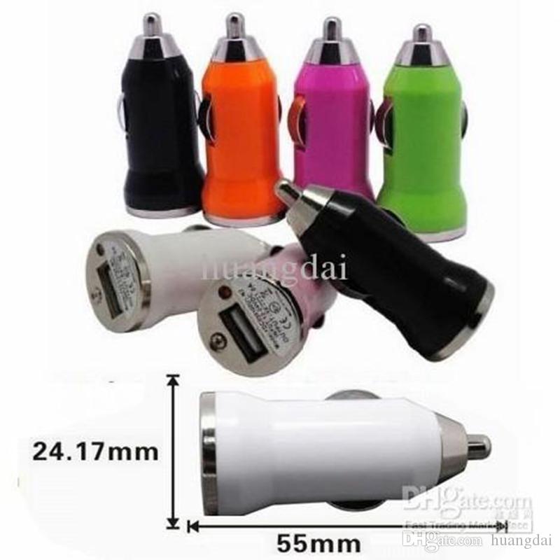 Mix Color Mini Car Charger USB Adapter for Mp3 Mp4 cell phone 3G 1000mA 10pcs