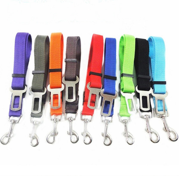Seatbelt Harness Leash Nylon Dog Seat Belt Leashes Pet Dogs Car Belts Puppy Travel Clip Supplies 10 Colors Wholesale YWY3900