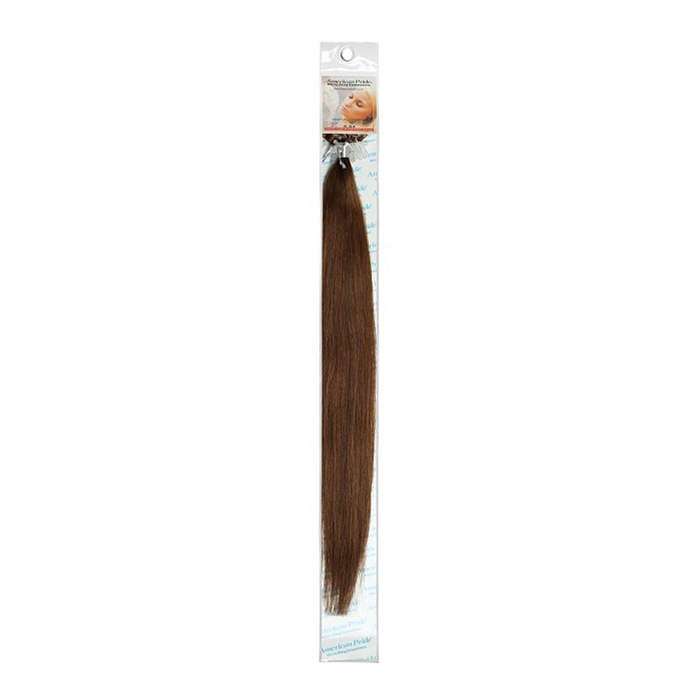 american pride micro ring human hair extension 18 inch - 4lb warm brown