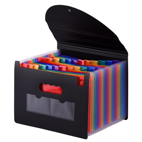 Dossier extensible 24 poches avec couverture organisateur de fichiers accordéon A4 format lettre organisateur de documents couleur arc-en-ciel pour l'école de bureau à domicile