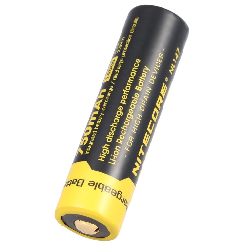 NITECORE NL147 14500 Rechargeable Battery 750mAh 3.7V High Capacity for LED Flashlight Torch Lamp Headlight Headlamp with PCB
