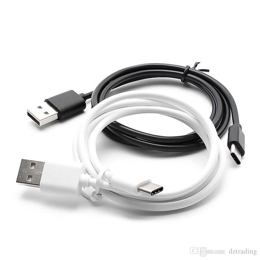 200PCS 1M/2M Black/White Type-C 3.1 Type C USB Data Sync Charger Cable For Moblie Phone