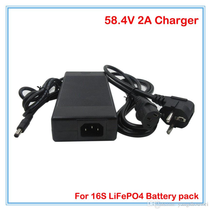 48V 2A LiFePO4 battery Charger output 58.4V 2A 100-240VAC DC Port Used for 48V 10AH 12AH 15AH Electric bike battery LFP battery