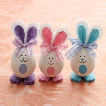 3Pcs Easter Decorative Gift Bunny Rabbit Shape Decorative Egg Easter Egg