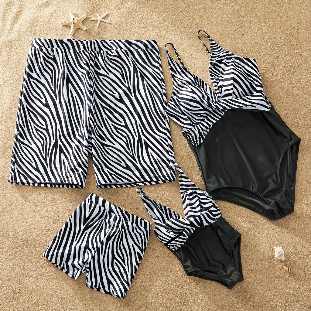 Zebra Pattern Family Swimsuits