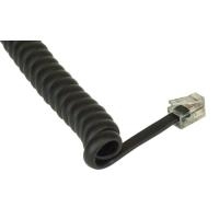 InLine® Spiralkabel, RJ10 St/St, max. 2m schwarz (18893)