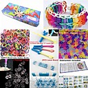Rainbow Loom Kit with UV Color Changing Pony Beads for DIY Bracelet(50 Beads,600 Bands,1 Pack Clips,Board,Hook)