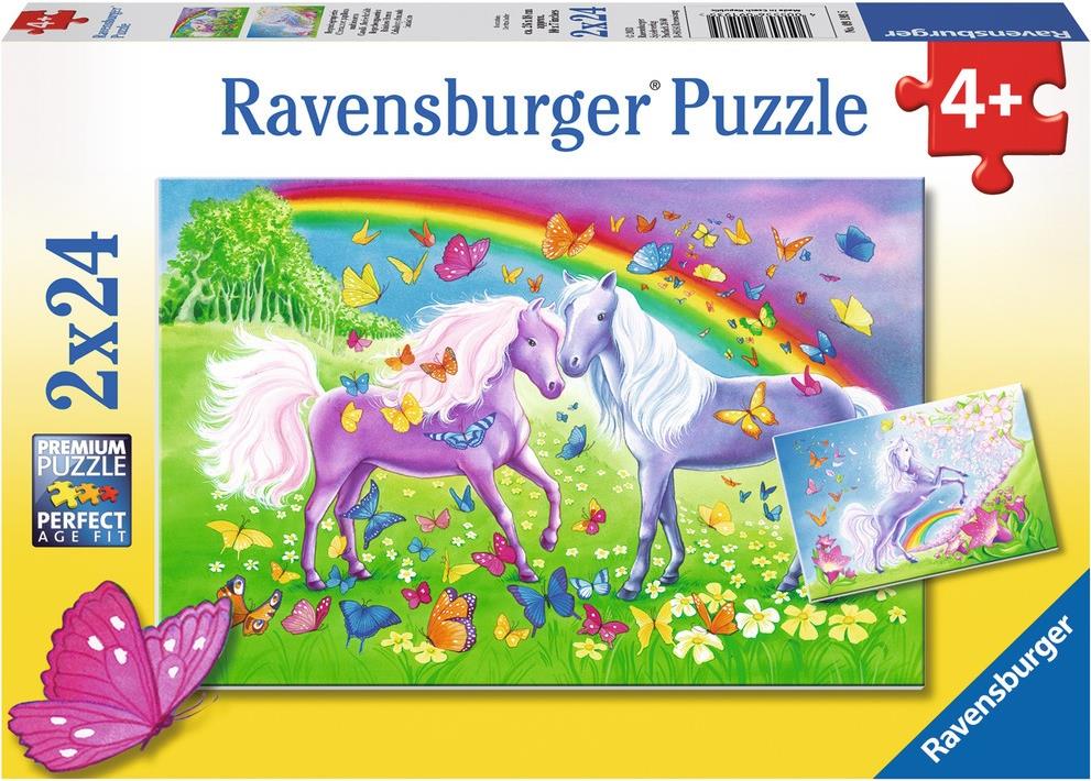 Ravensburger RAVEN. 2X24 EL. Pferde mit Regenbogen