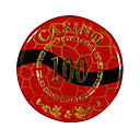 100 Gold Blocking Rounded Mahjong Chip with Anti-fake Sign