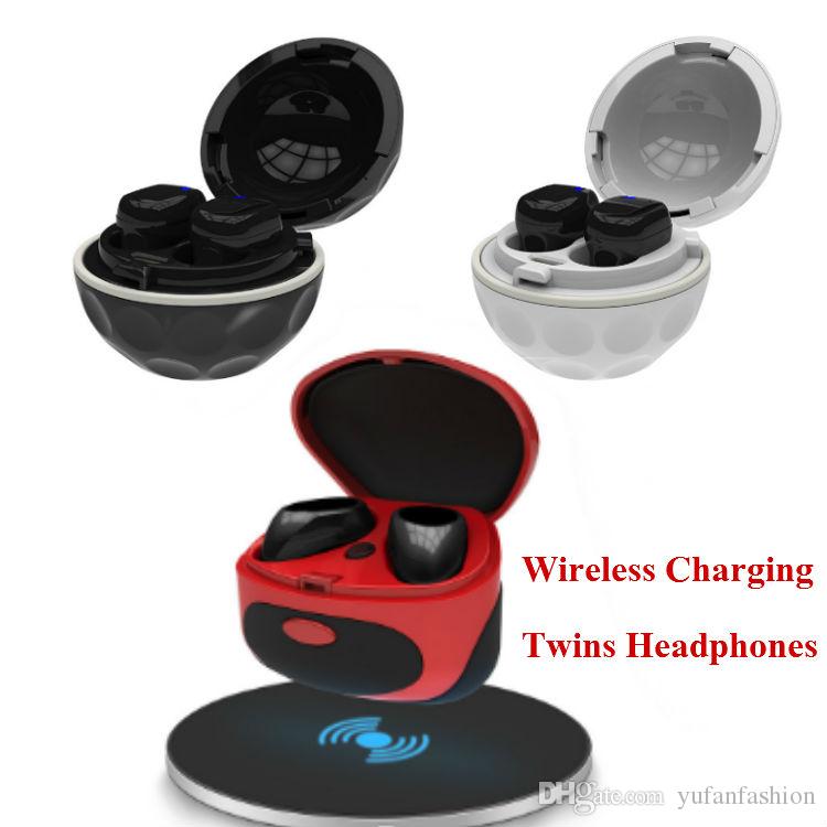 2018 newest wireless charging mode Bluetooth earbuds Dual Wireless Earbuds True Mini Twins Stereo Bluetooth V4.2 Headset Earphones