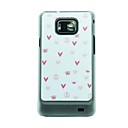 Cartoon Pink Crown  Leather Vein Pattern Hard Case for Samsung Galaxy S2 I9100