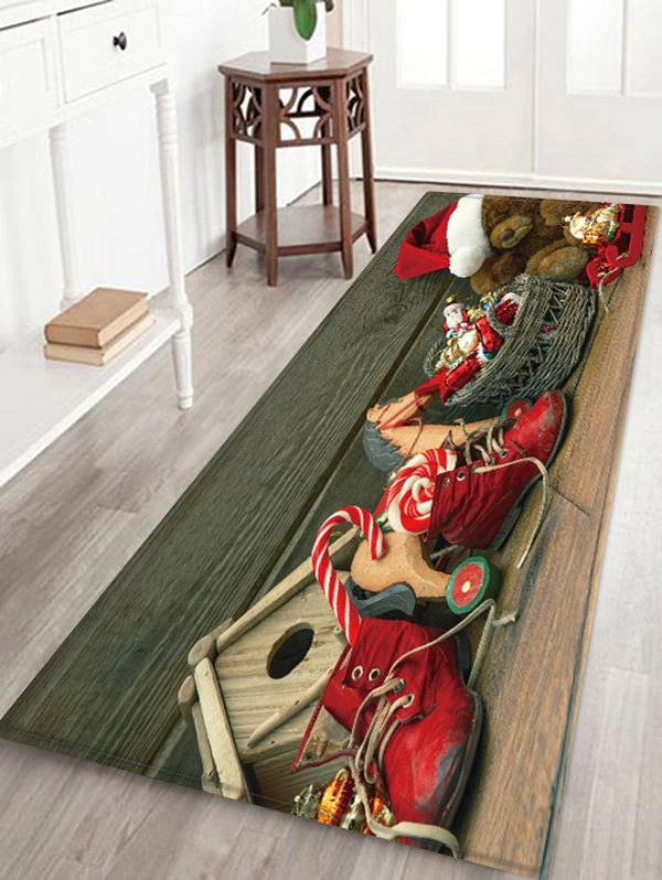 Christmas Toys Pattern Anti-skid Water Absorption Area Rug