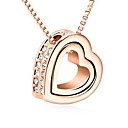 (1 Pc)Fashion (Heart-shaped Pendant) Golden Alloy Pendant Necklace